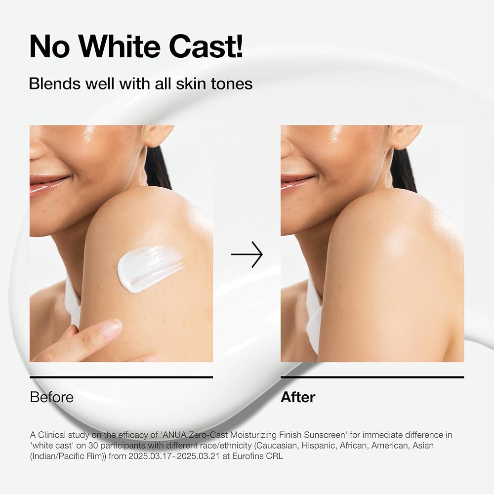 Anua - Zero-cast Moisturizing Finish Sunscreen, 50ml - Tūfiti