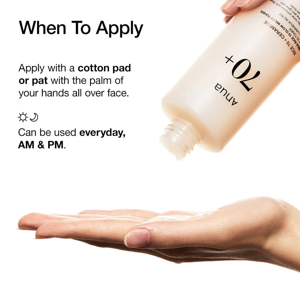 ANUA - Rice 70 Glow Milky Toner - 250ml - Tūfiti