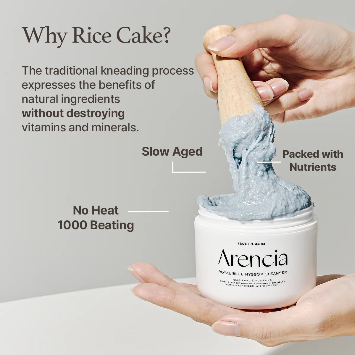 Arencia - Fresh Blue Hyssop Rice Mochi Cleanser, 120g - Tūfiti