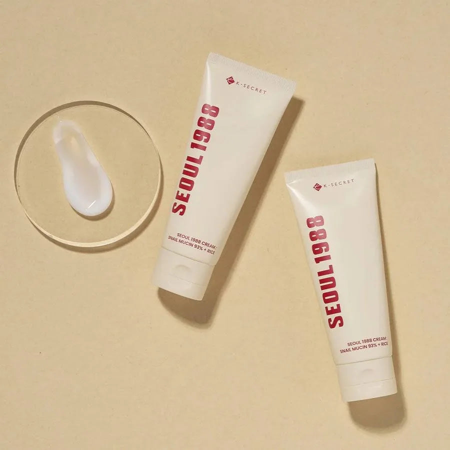 K-SECRET - SEOUL 1988 Cream : Snail Mucin 93% + Rice - 100ml - Tūfiti