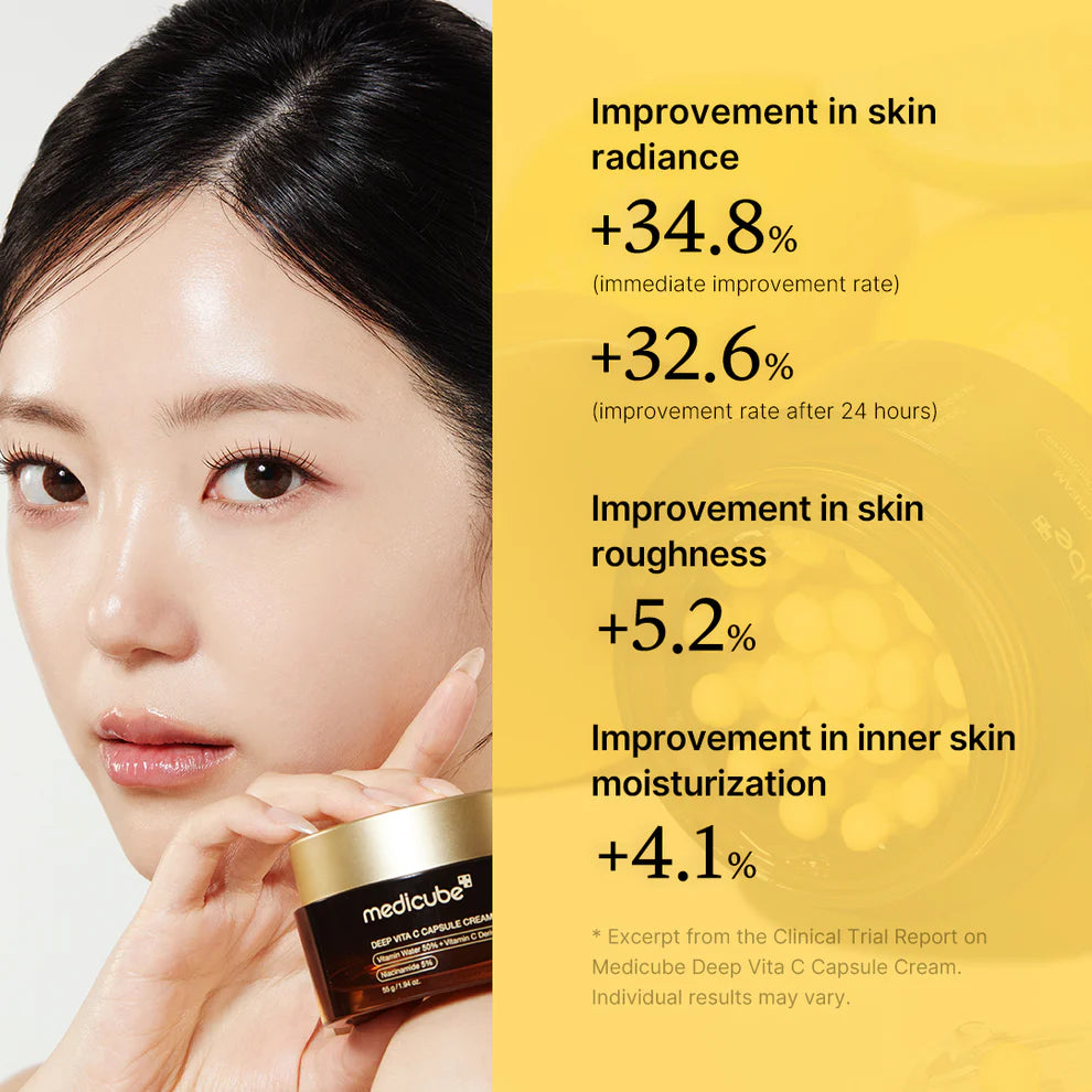 Medicube: Deep Vita C Capsule Cream - Brightening and Firming Face Cream - 55g - Tūfiti
