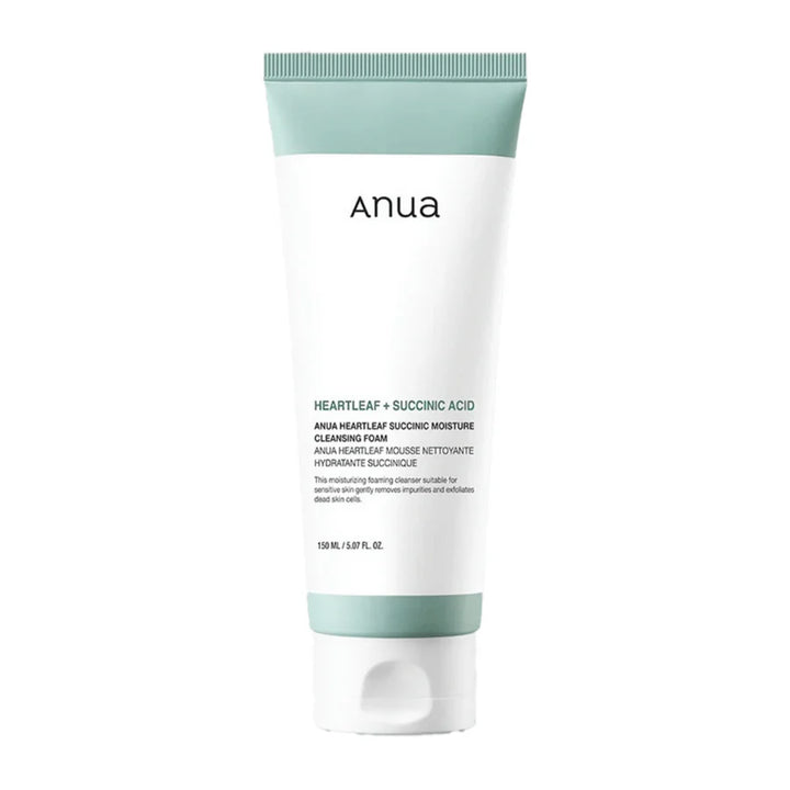 Anua - Heartleaf Succinic Moisture Cleansing Foam - Soothing Facial Cleansing Foam - 150ml - Tūfiti