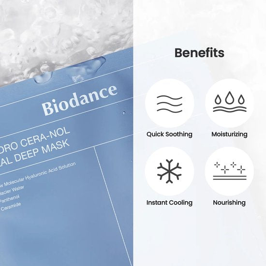 Biodance - Hydro Cera-nol Real Deep Mask - Moisturizing Collagen Face Mask - 1pc/34g - Tūfiti