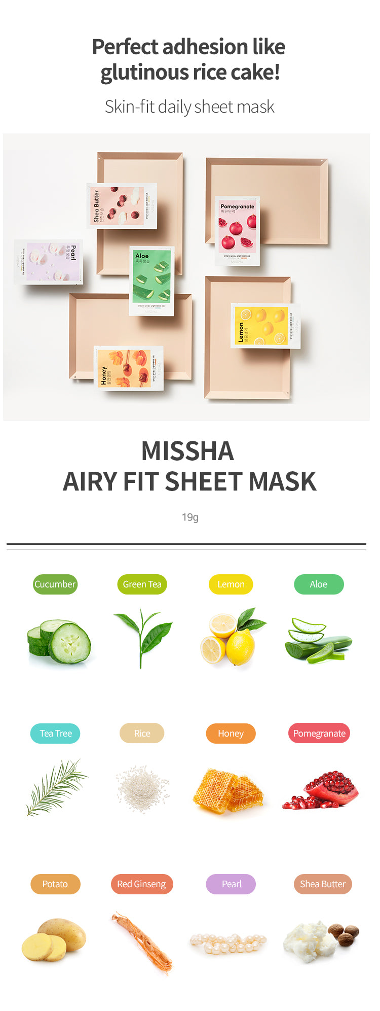 Missha - Airy Fit Aloe Sheet Mask, 19g - Tūfiti