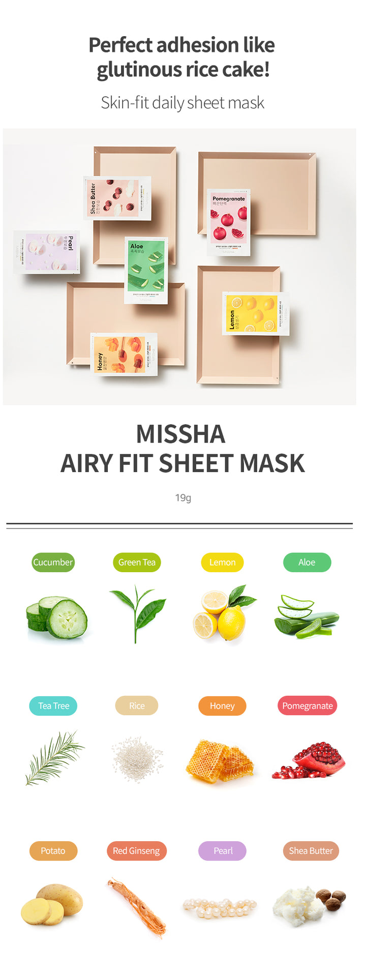 Missha - Airy Fit Aloe Sheet Mask, 19g - Tūfiti