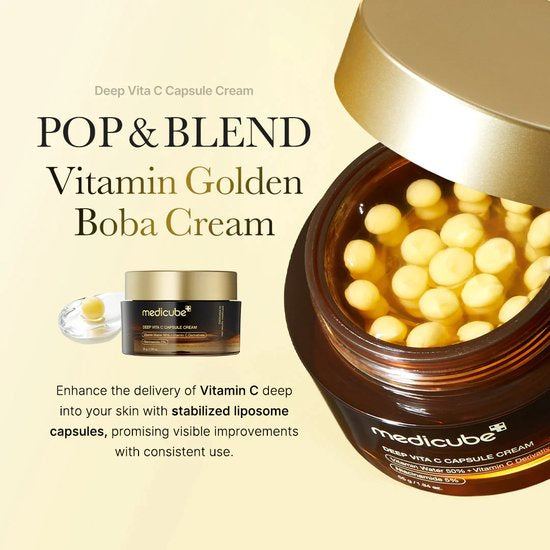 Medicube: Deep Vita C Capsule Cream - Brightening and Firming Face Cream - 55g - Tūfiti