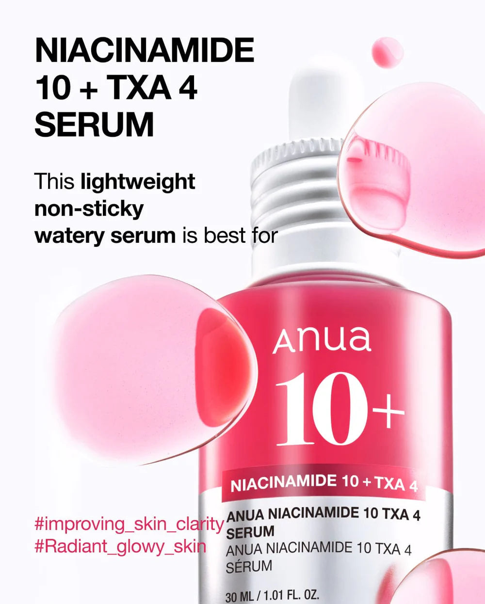 Anua - Niacinamide 10% + TXA 4% Serum - Brightening Serum with Niacinamide - 30ml