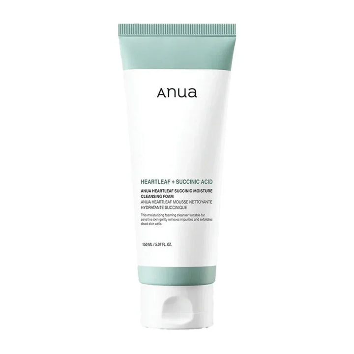 Anua - Heartleaf Succinic Moisture Cleansing Foam - Soothing Facial Cleansing Foam - 150ml - Tūfiti