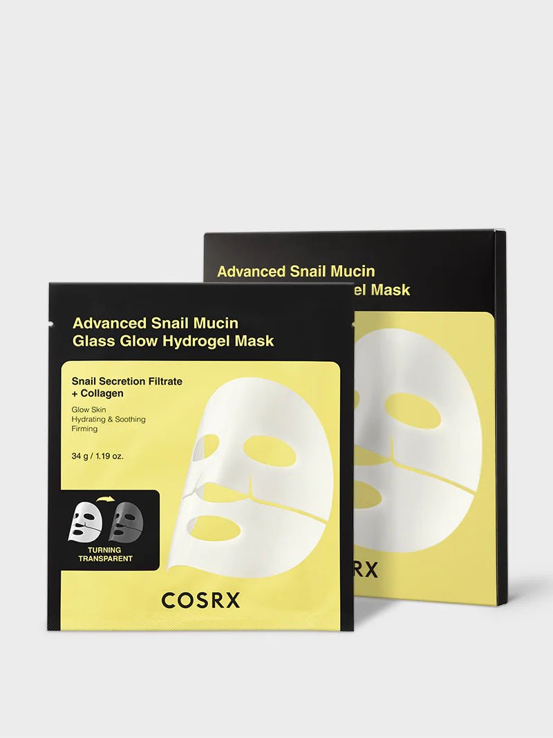 COSRX - Advanced Snail Mucin Glass Glow Hydrogel Mask, 3 stuks - Tūfiti