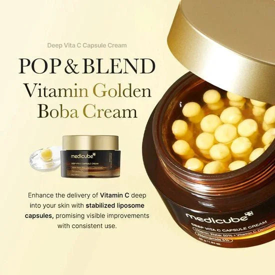 Medicube: Deep Vita C Capsule Cream - Brightening and Firming Face Cream - 55g - Tūfiti